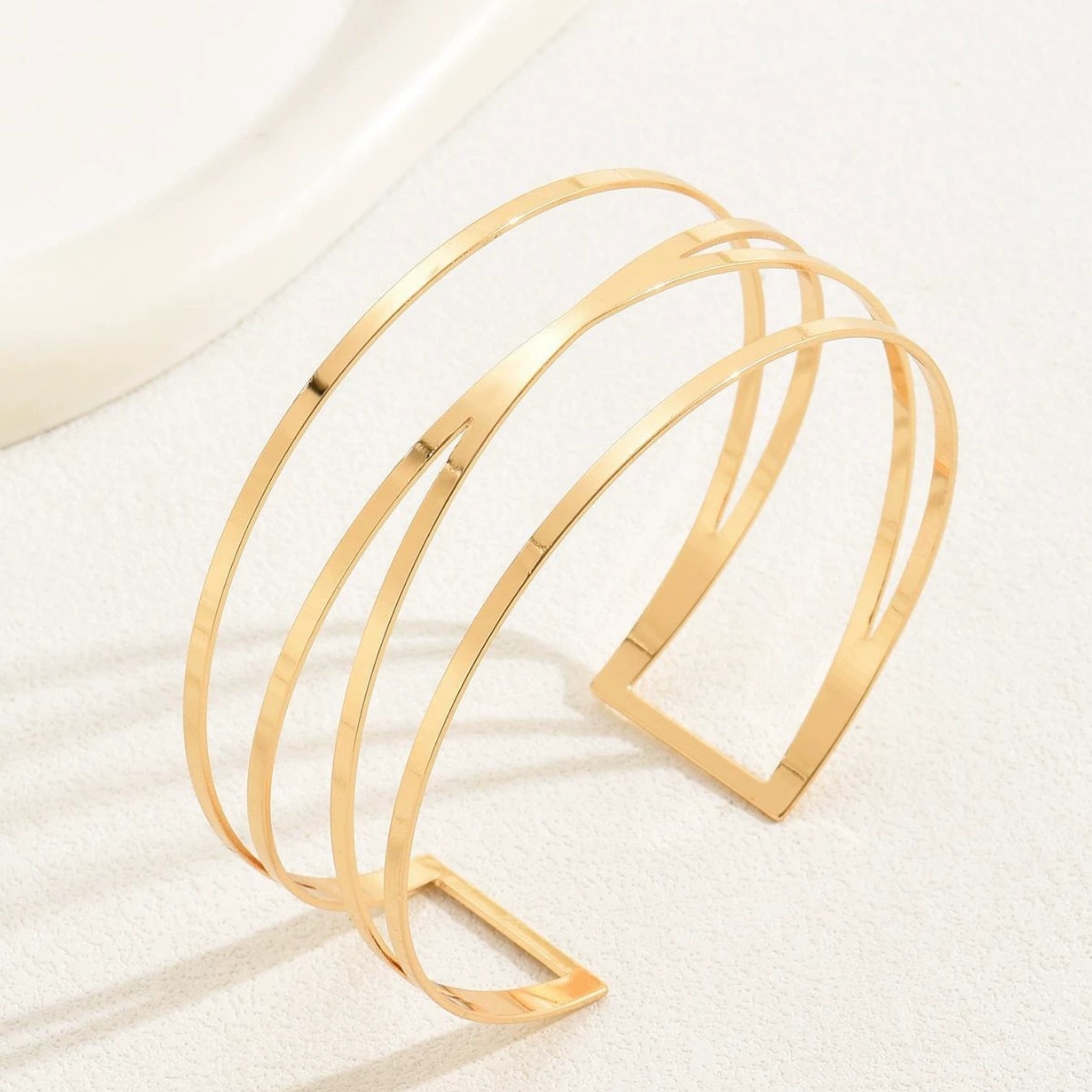 Gold-plated Geometric Cuff Bracelets - Image 9