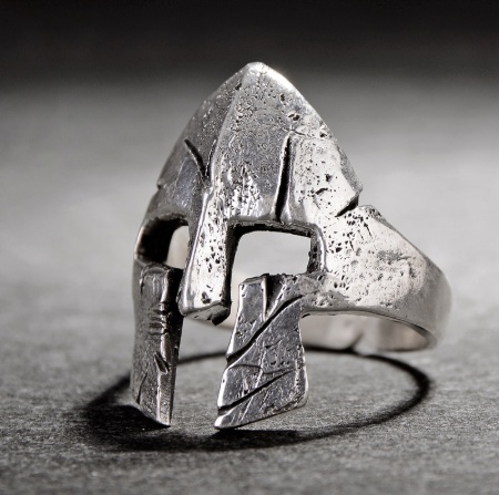 Spartan Hero Helmet Mask Ring