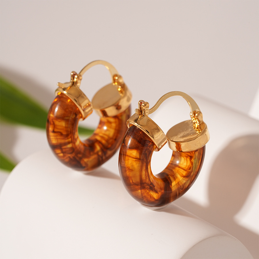 Resin U-shaped Geometric Earrings