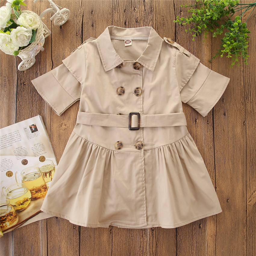 Summer Buttoned Beige Shirt For Girl - Image 8