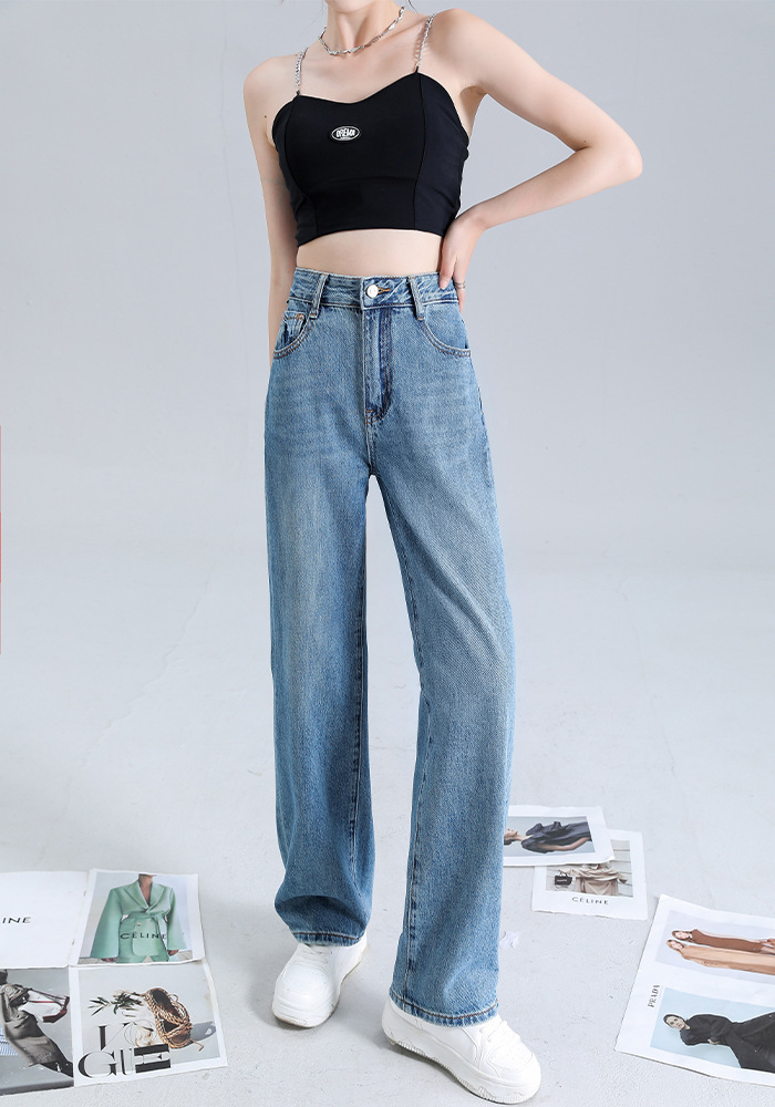 Women's Dark Blue Wide-Leg Jeans - Image 2