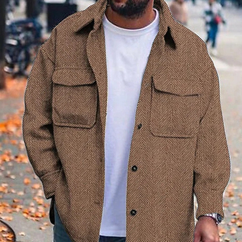Fashion Over Sized Men Polo Collar Coat
