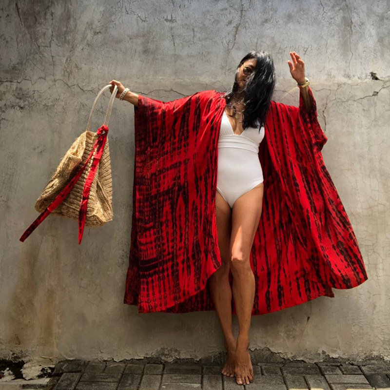 Boho Printed Fringed Long Cover-ups