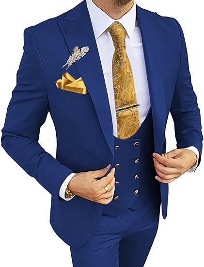Men's Slim Double-Breasted Coat Vest Pants Suit - Image 5