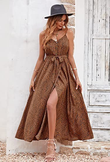 Sleeveless V Neck Button Down Dress With Belt - Image 3