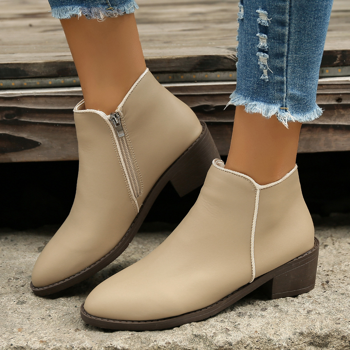 Chunky Mid Heel Shoes