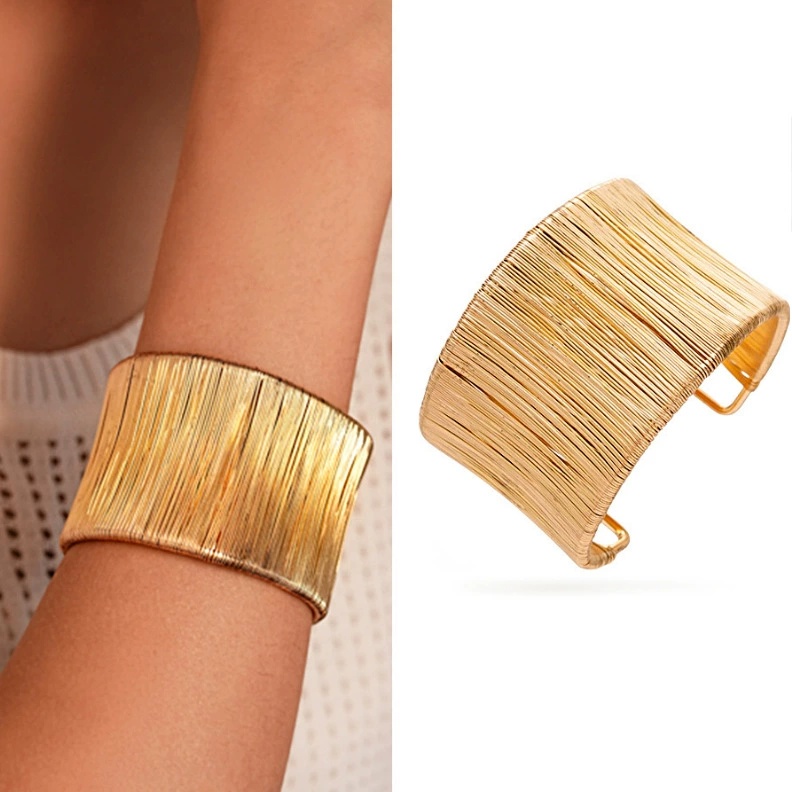 Gold-plated Geometric Cuff Bracelets - Image 7