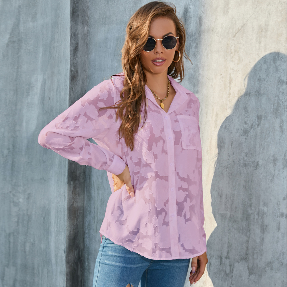 Loose Chiffon Shirt Top - Image 5