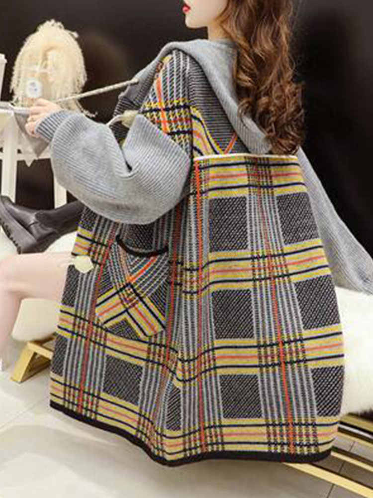 Hooded Knit Cardigan Coat - Image 2