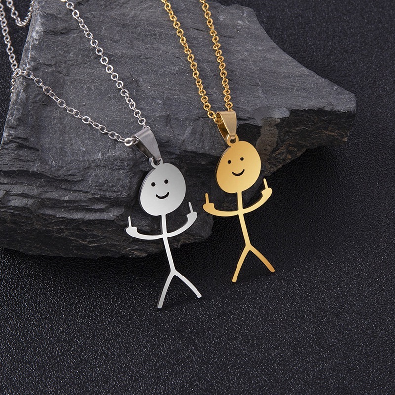 Funny Doodle Necklace Hip Hop