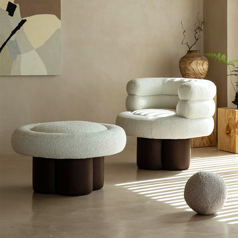Sherpa Velvet Fabric Single Sofa