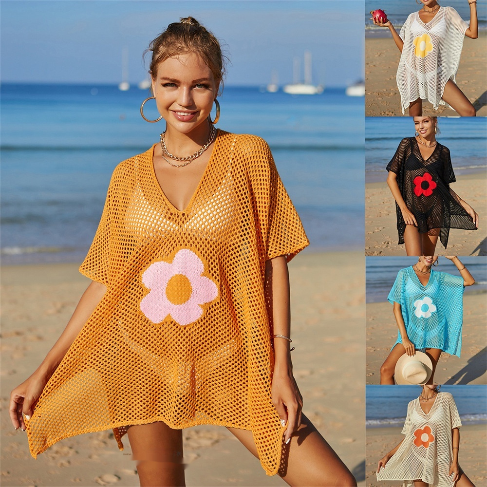 Minimalist Hollow Knitted Beach Cover Shirt