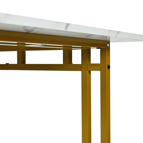 Metal Frame Rectangular Dining Table - Image 4