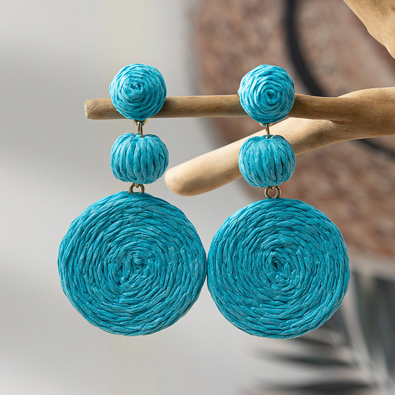 Fashion Colorful Rattan Earrings