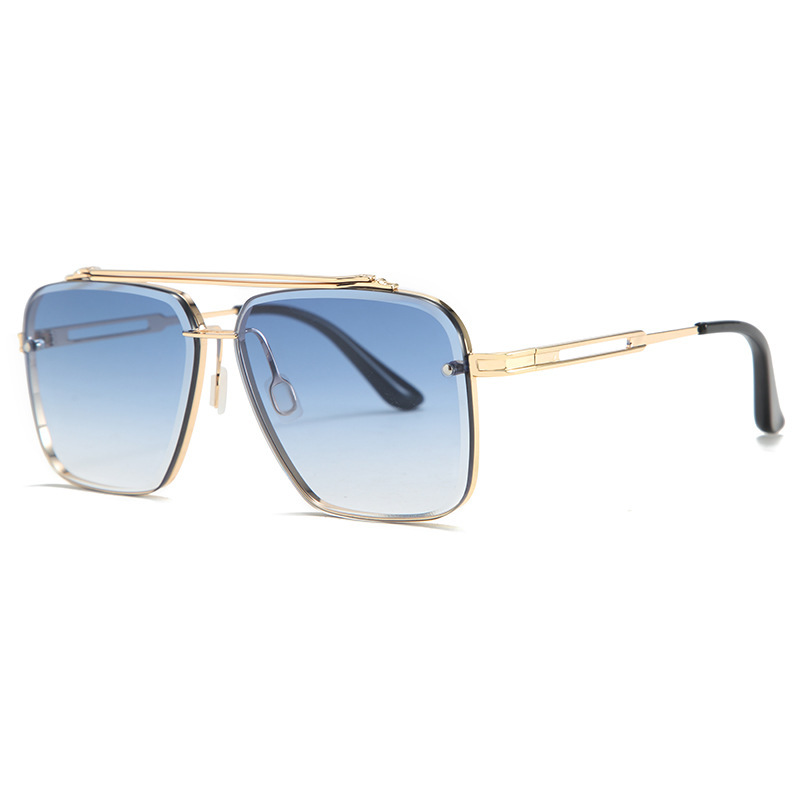 Mens Fashion Double Beam Cut Edge Sunglasses - Image 9