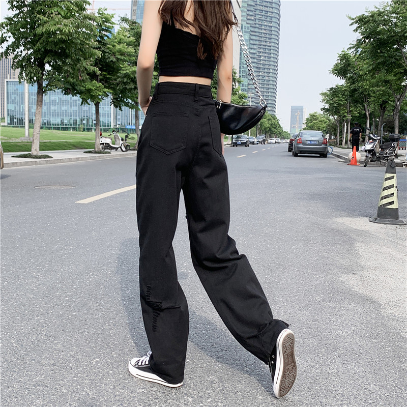 Women's Wide Leg Ripped Summer Jeans - Image 3