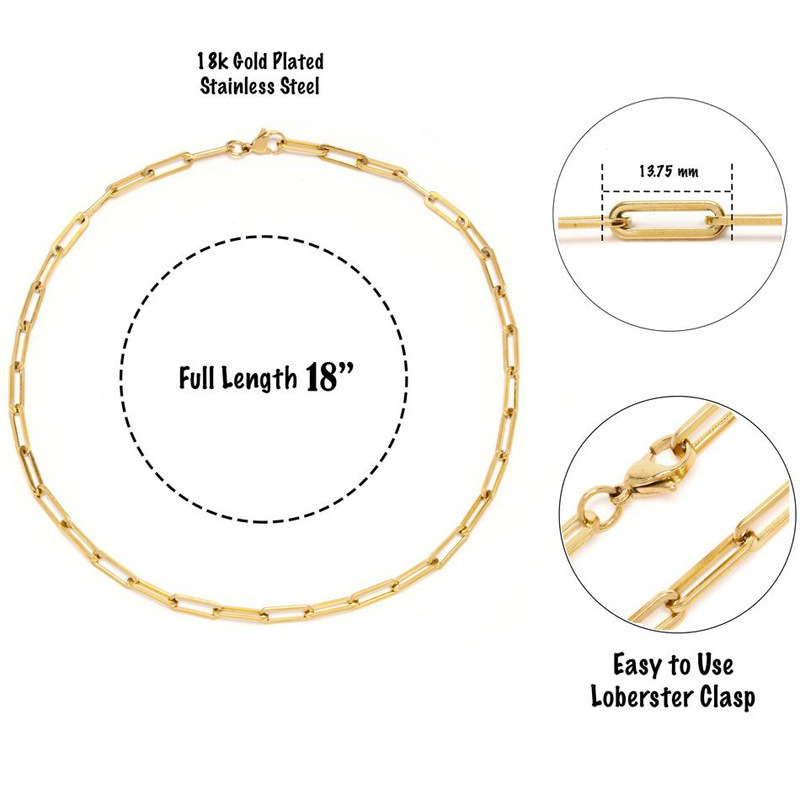 Stainless Steel Gold Chain Necklace - Image 6