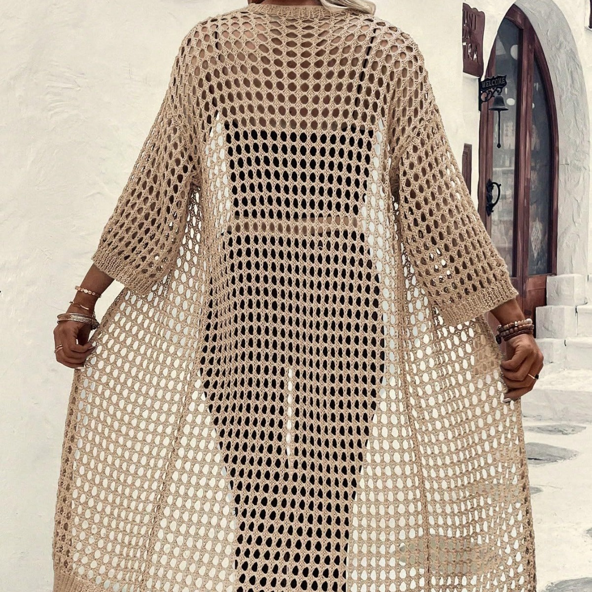 Long Hollow Knitted Cardigan Women - Image 2