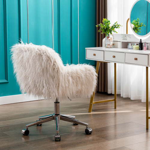 Modern Faux Fur Office Chairs - Image 9