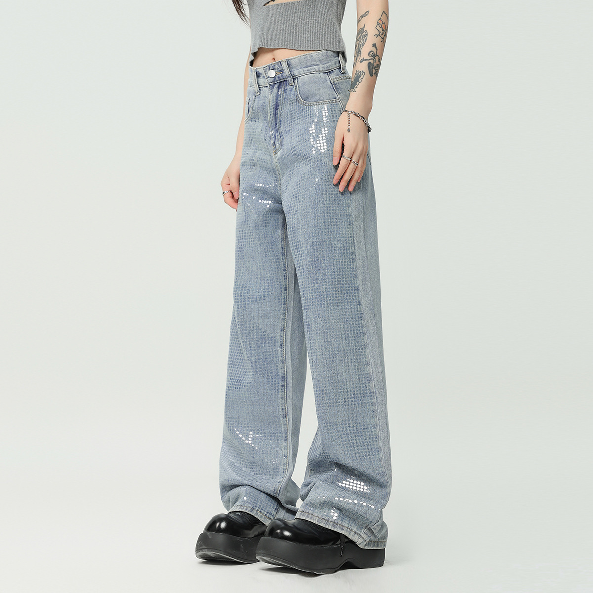 Fashion Personality Retro Washed Jeans