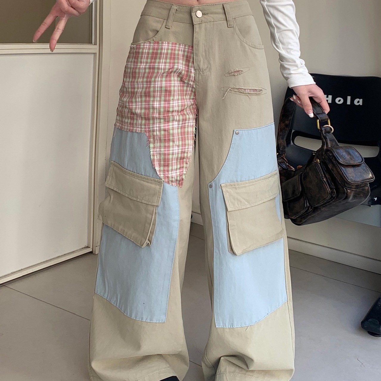 Straight Loose Wide Leg Draping Jeans