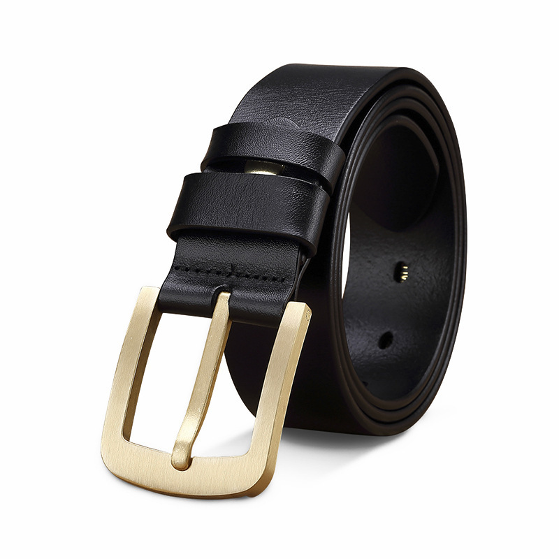 Casual Retro Brass Pin Buckle Men's Belt - Image 2