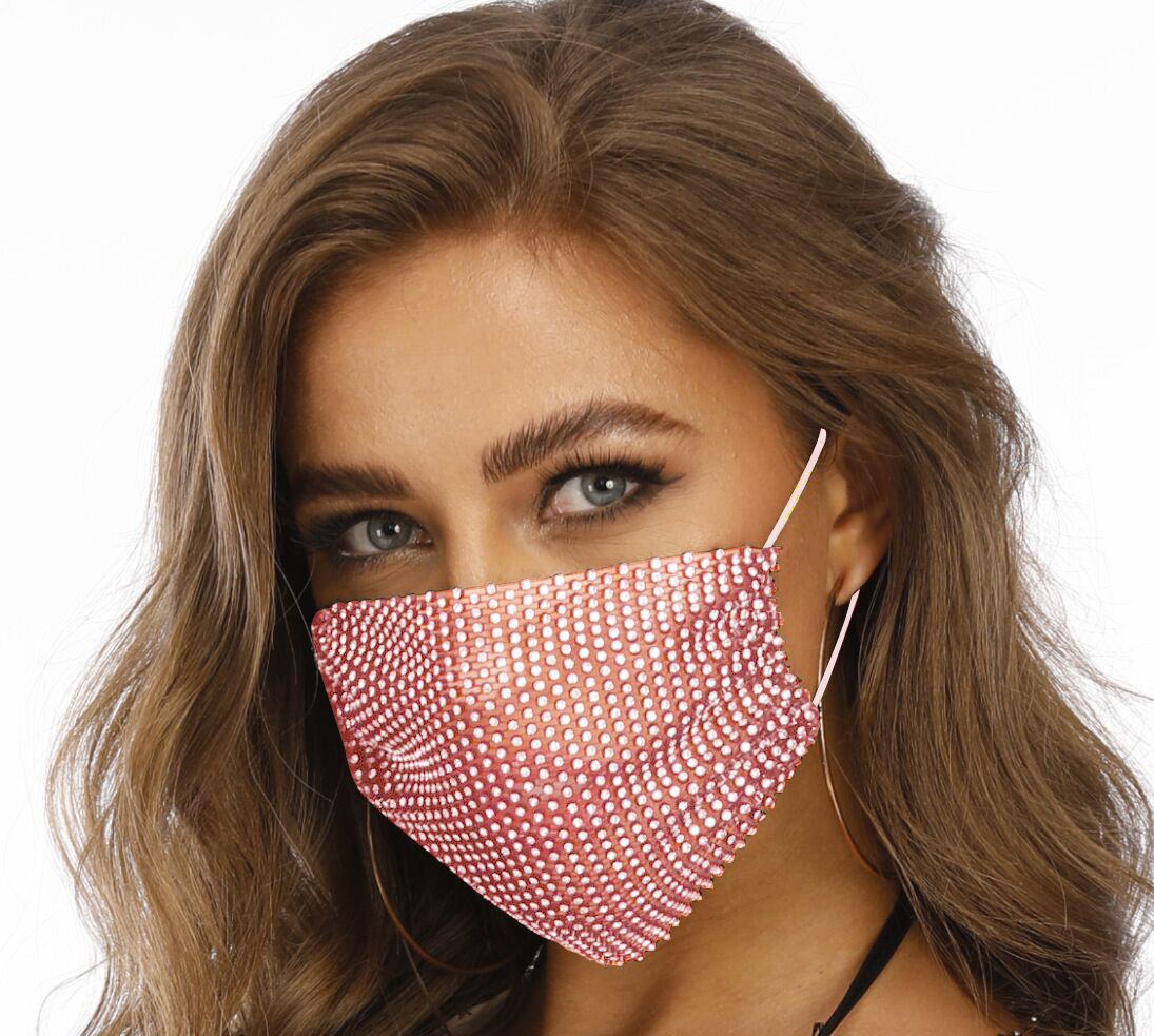 Fishnet-Shaped Star Rhinestone Mask - Image 8
