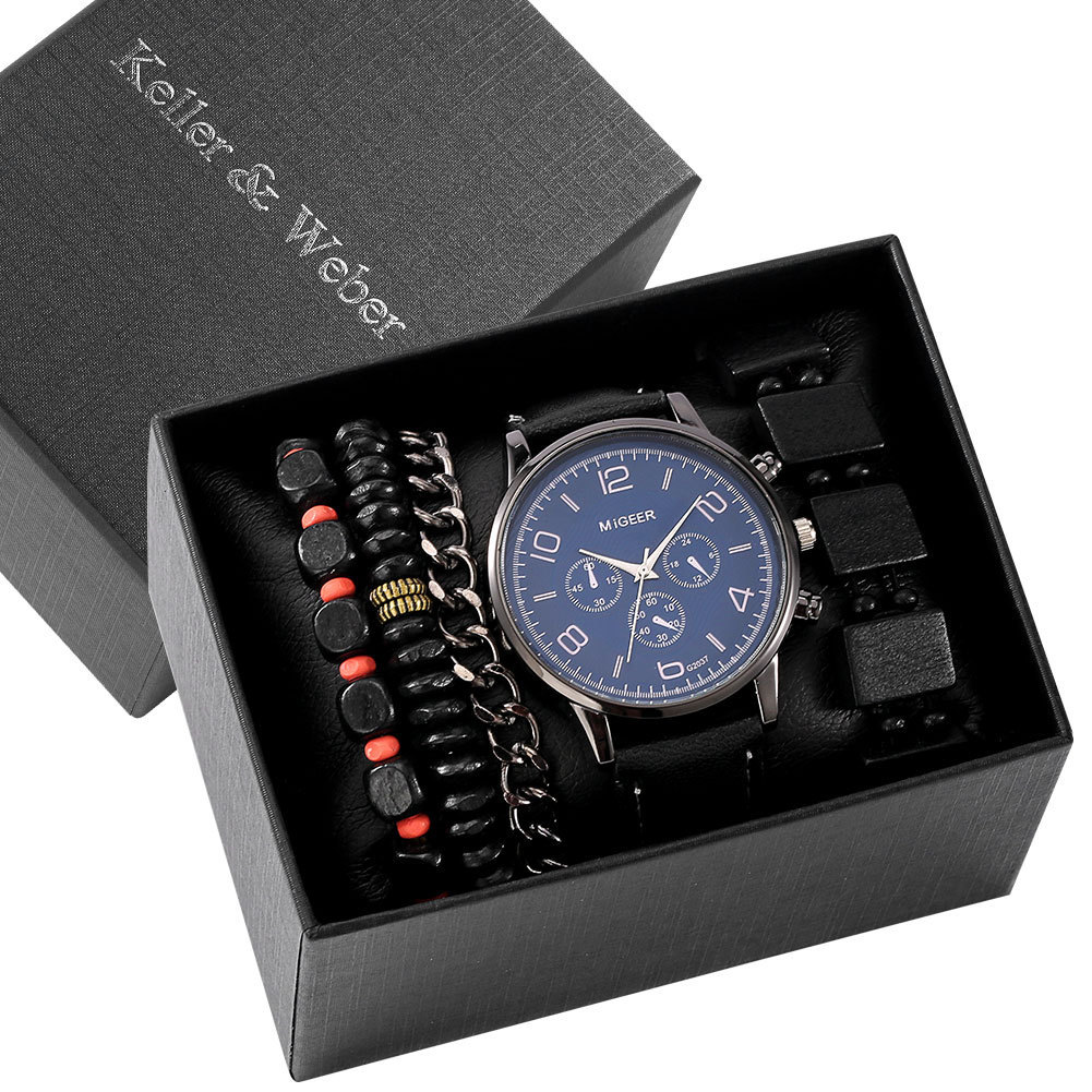 Men's Fashion Quartz E Love Watch & Bracelet Set - Image 2