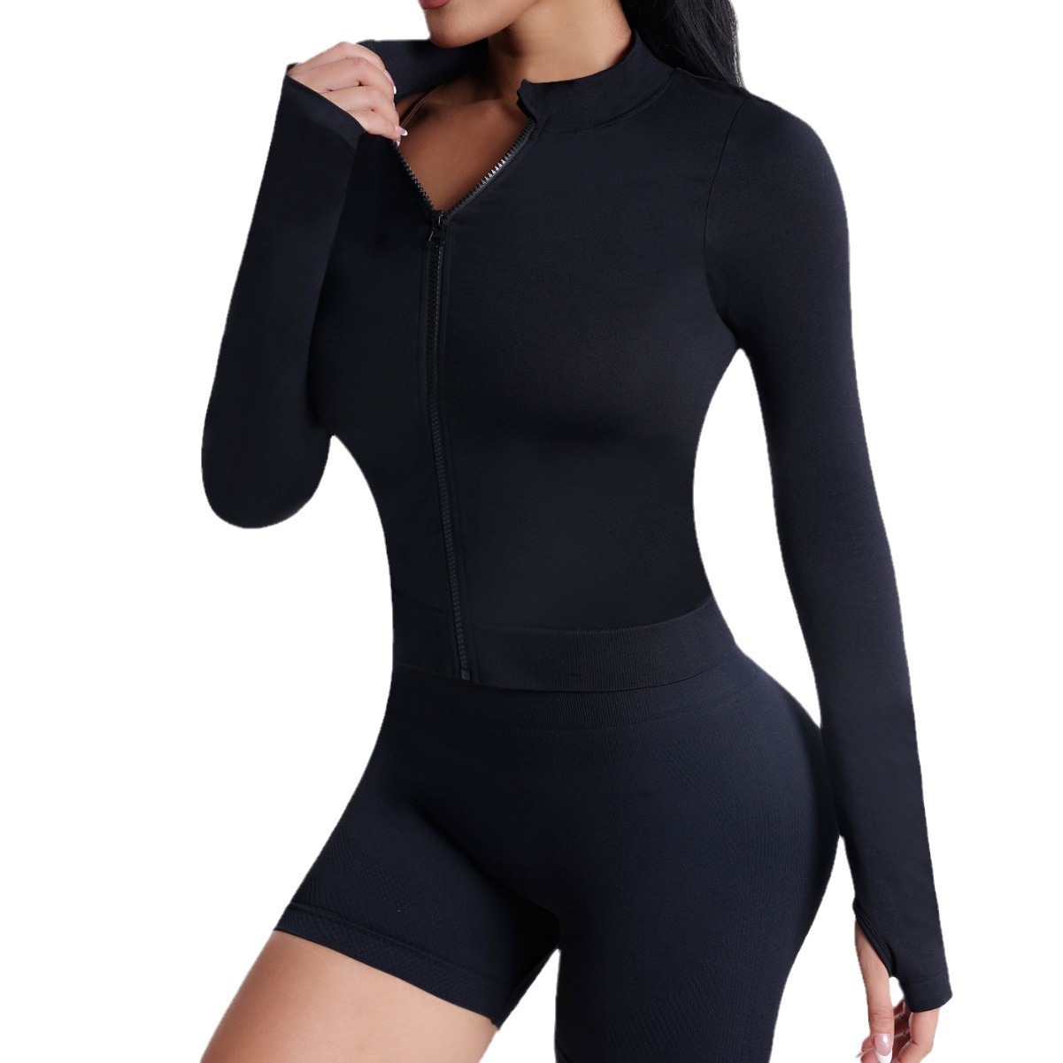 Seamless Zip-up Shirt Long Sleeve Sportswear - Image 4