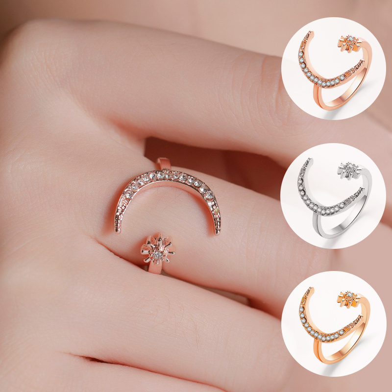Moon And Star Opening Ring