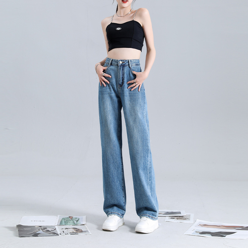 Women's Dark Blue Wide-Leg Jeans