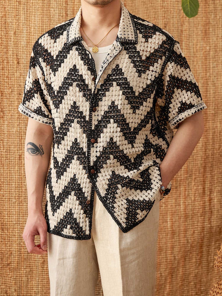 Short-sleeved Beach Knitted Loose Casual Top - Image 2