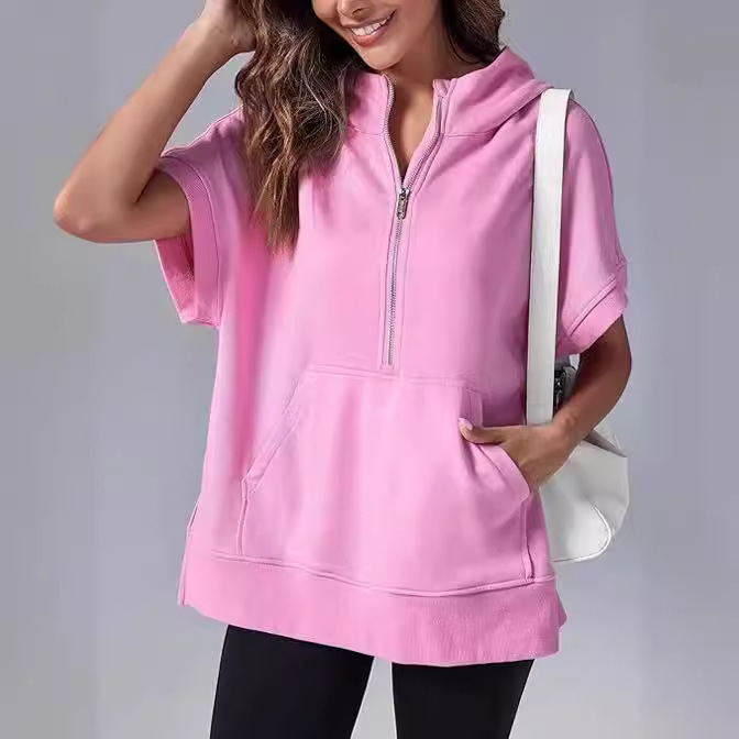 Women's Three-point Short-sleeved Hooded Sweater - Image 2