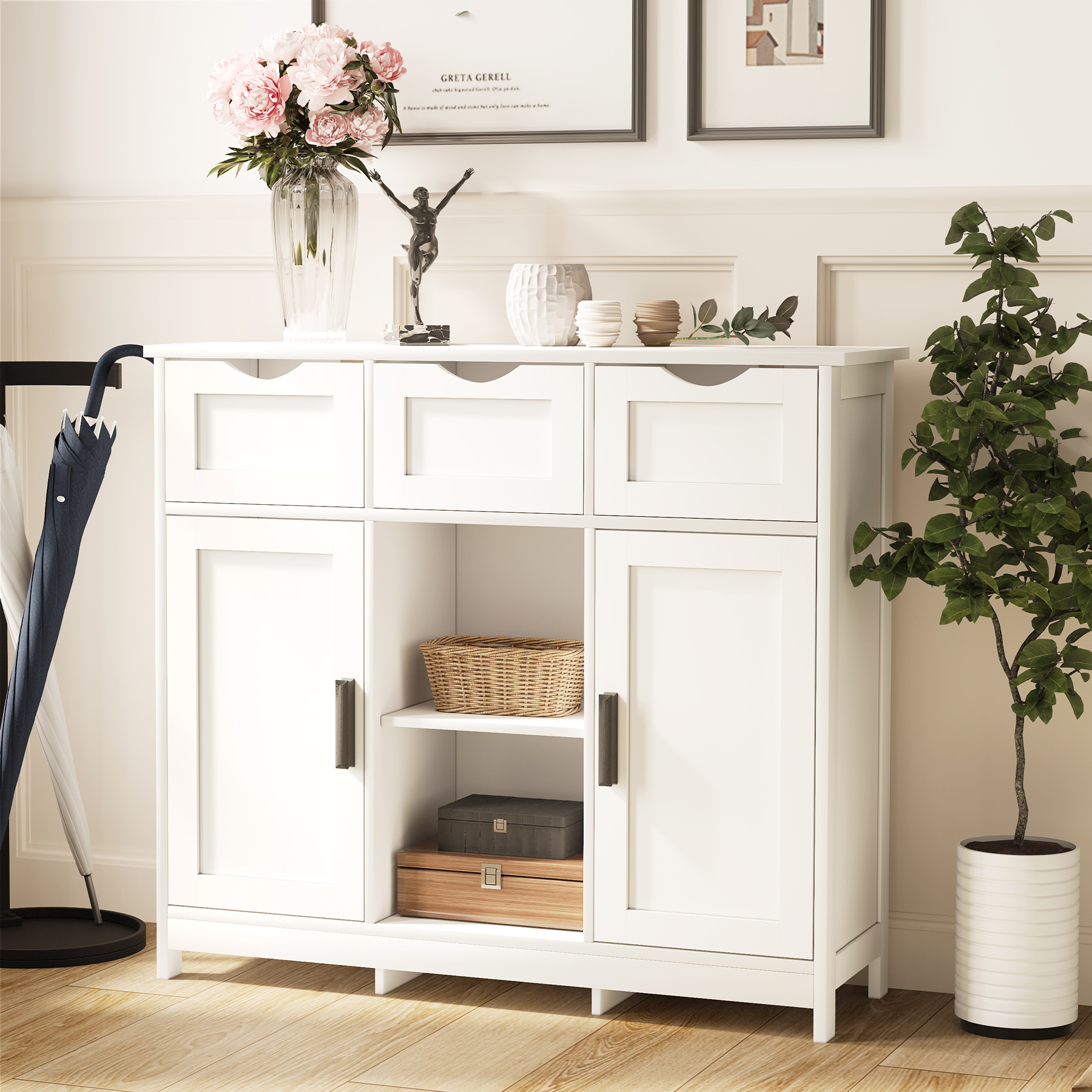 Ultra Light Luxury Cabinets with Drawers and Shelves - Image 3