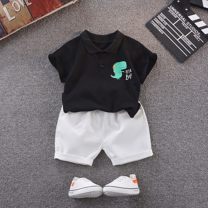 Cartoon Dinosaur Short-Sleeved T-Shirt Boy Suit