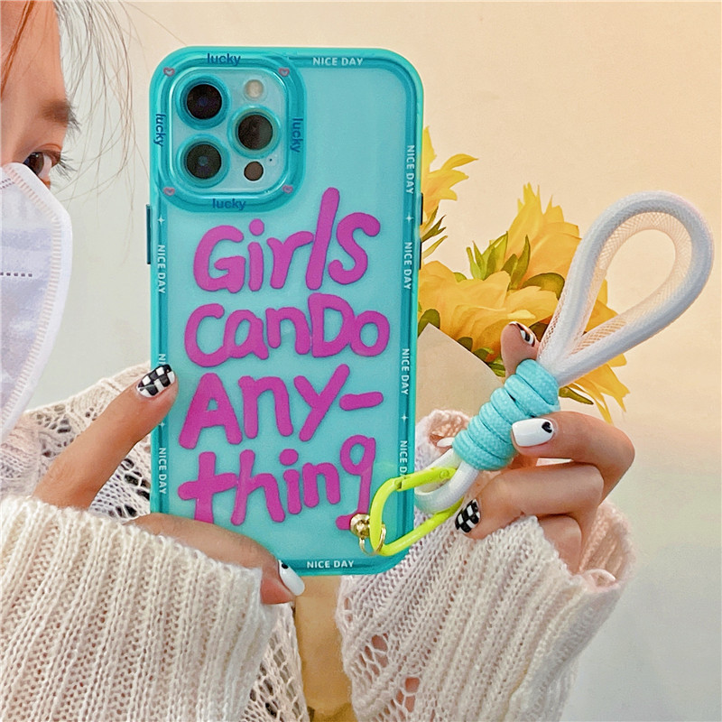 Graffiti Personalized English Lanyard Phone Case