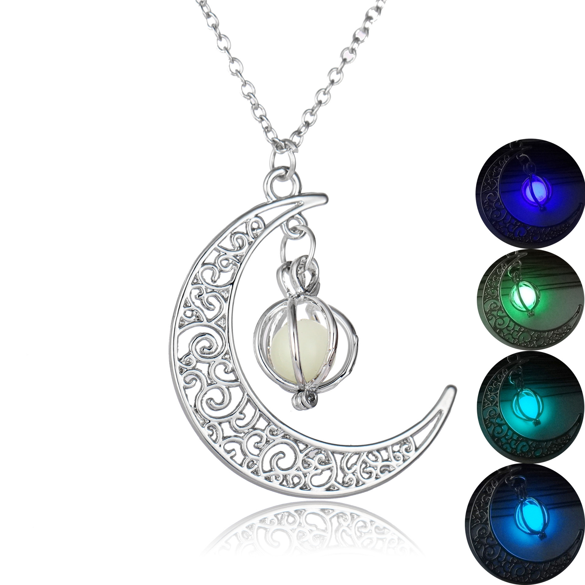 Moon Natural Glowing Stone Healing Necklace - Image 6