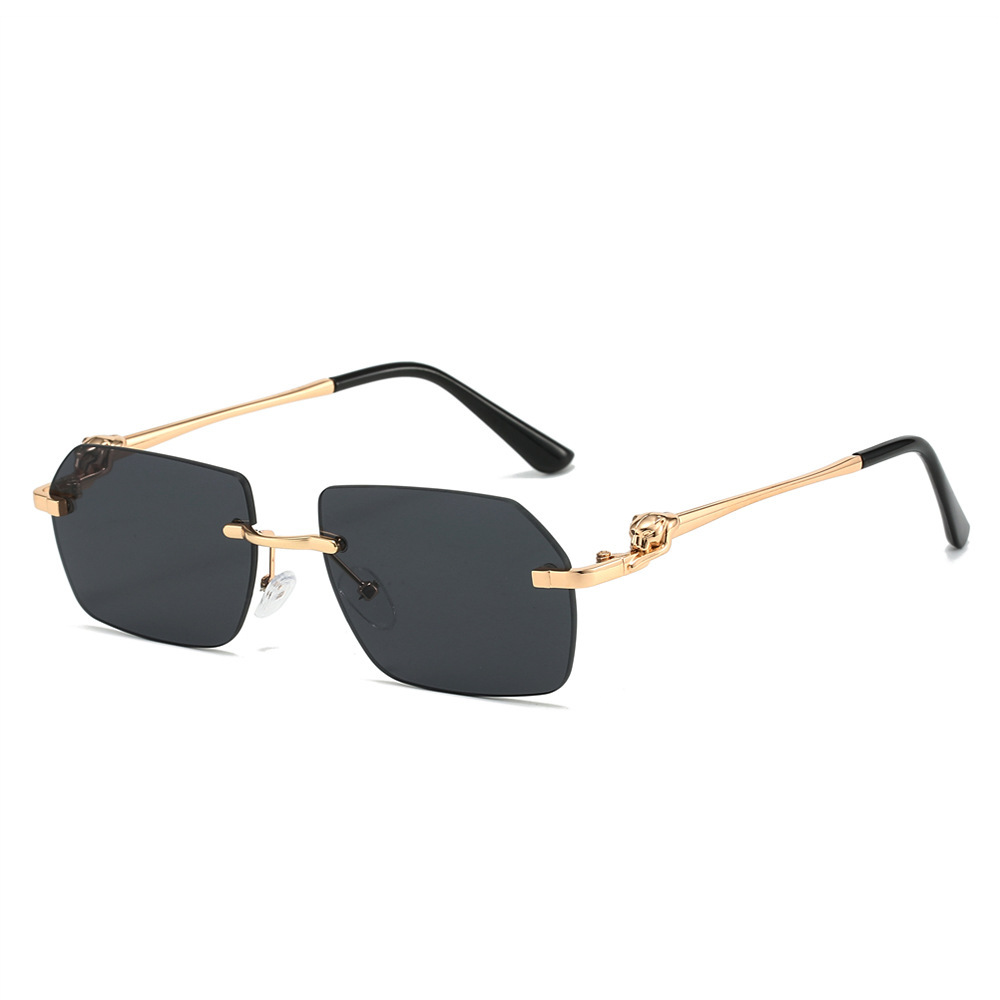 Frameless Trimming Leopard Sunglasses For Unisex - Image 4