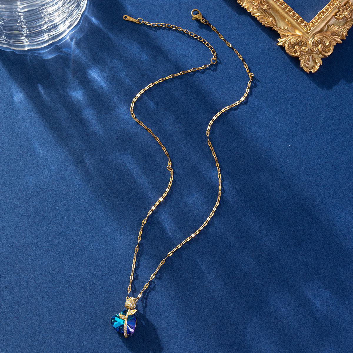 Sapphire Heart Pendant Necklace - Image 2