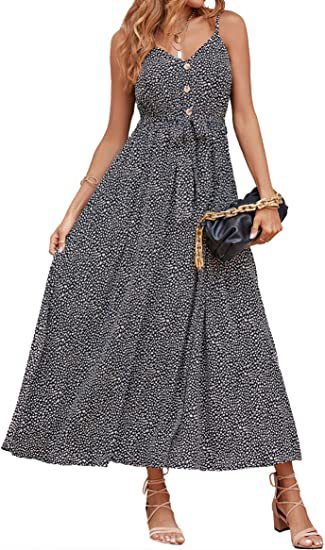 Sleeveless V Neck Button Down Dress With Belt - Image 4