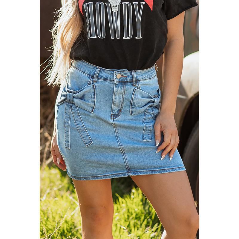 Trendy High Waist Denim Skirt - Image 4