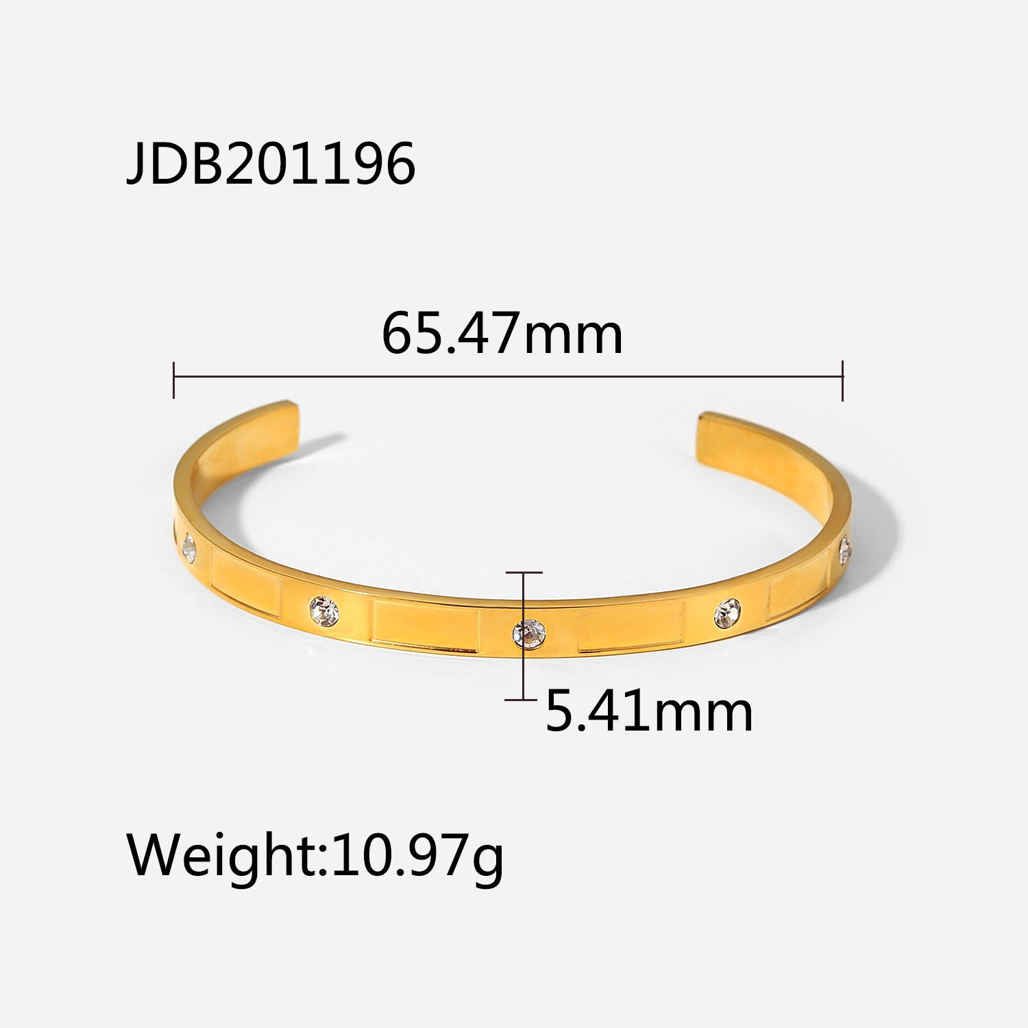 Gold-plated Stainless Steel Bracelets With Zirconia - Image 6