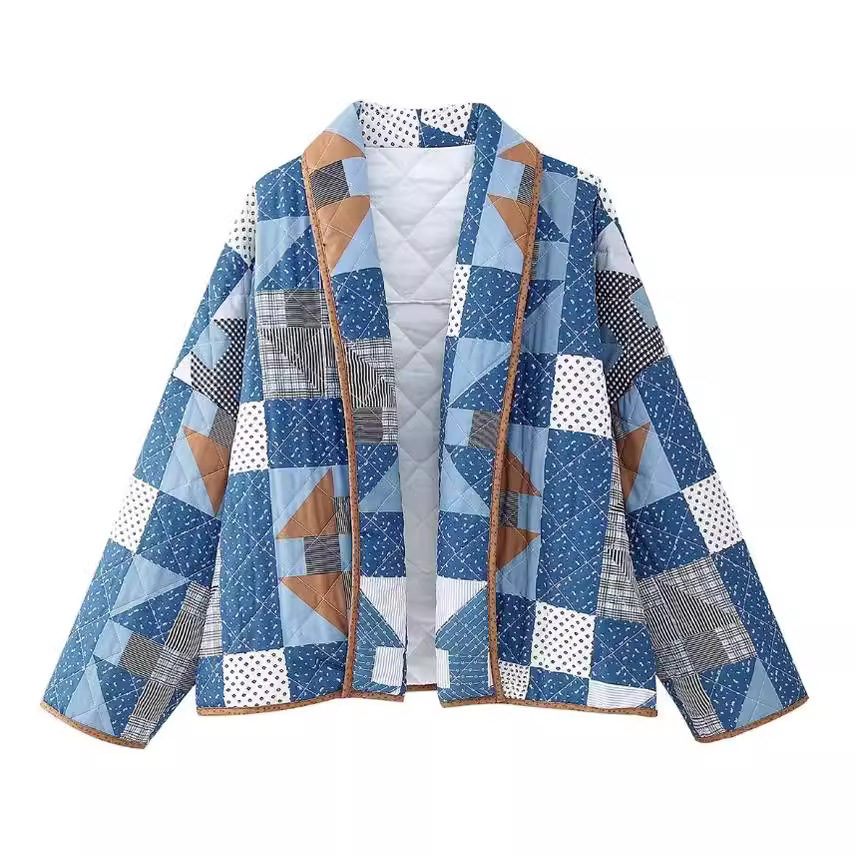Women's Geometric Pattern Print Jacket - Image 4