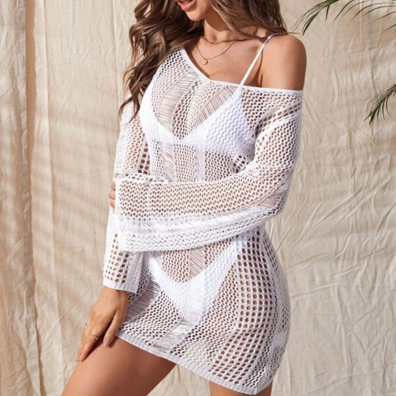 Sexy Long Knitted Hollow Backless Blouse - Image 5