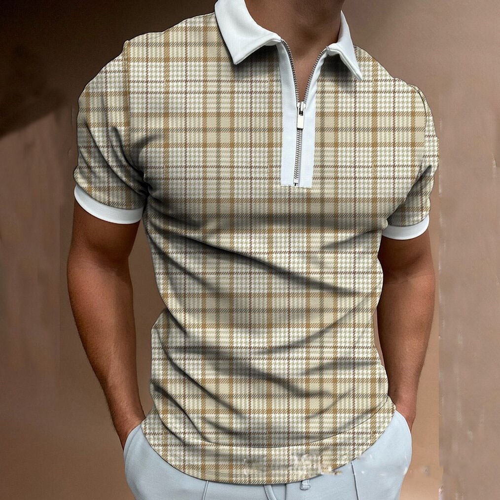 Polo Zipper Check Men's Shirt