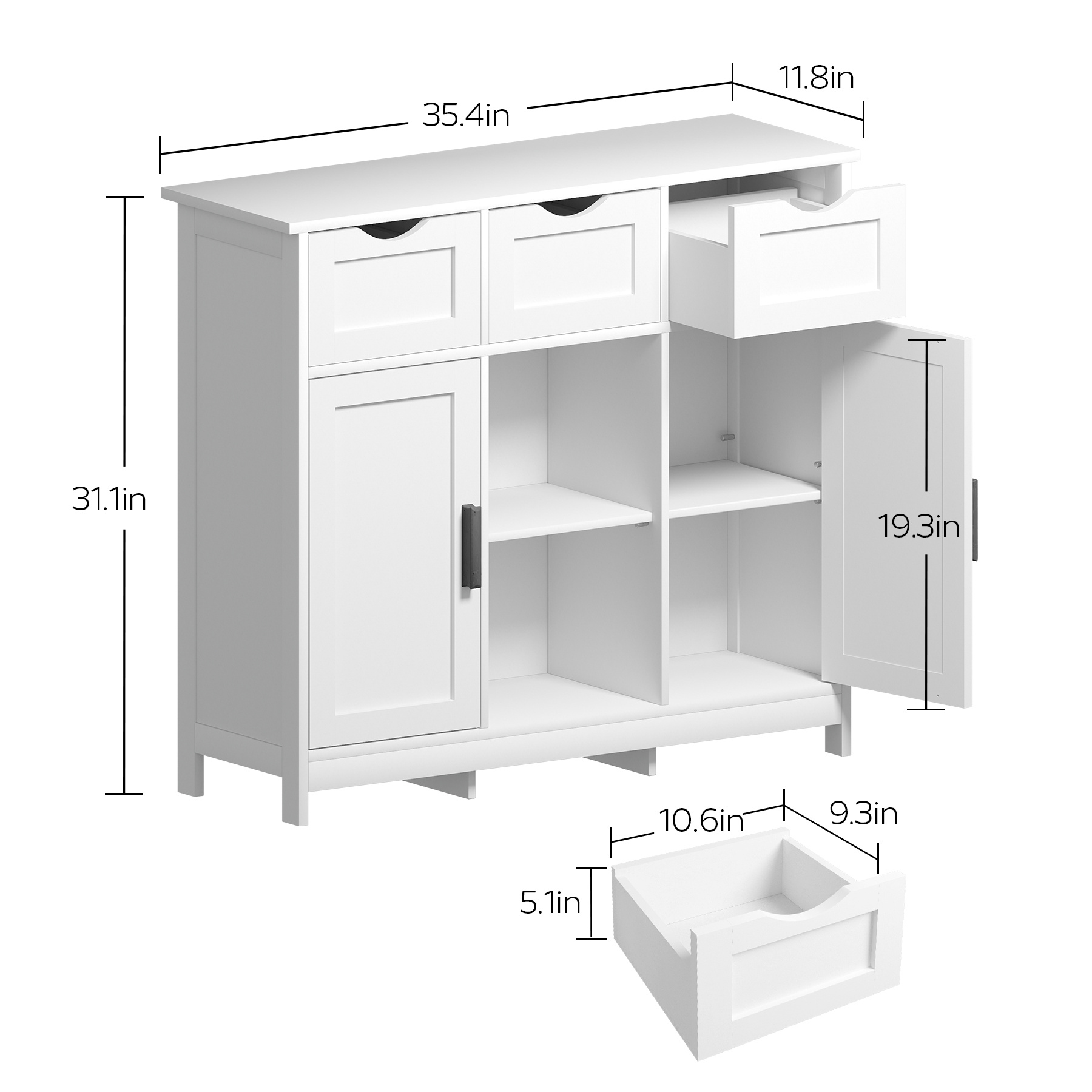 Ultra Light Luxury Cabinets with Drawers and Shelves - Image 7