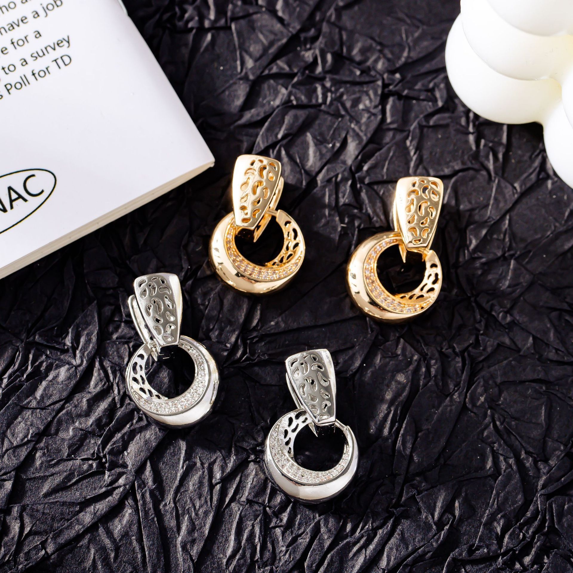 Luxury Hollow Round Drop Earrings - Image 6