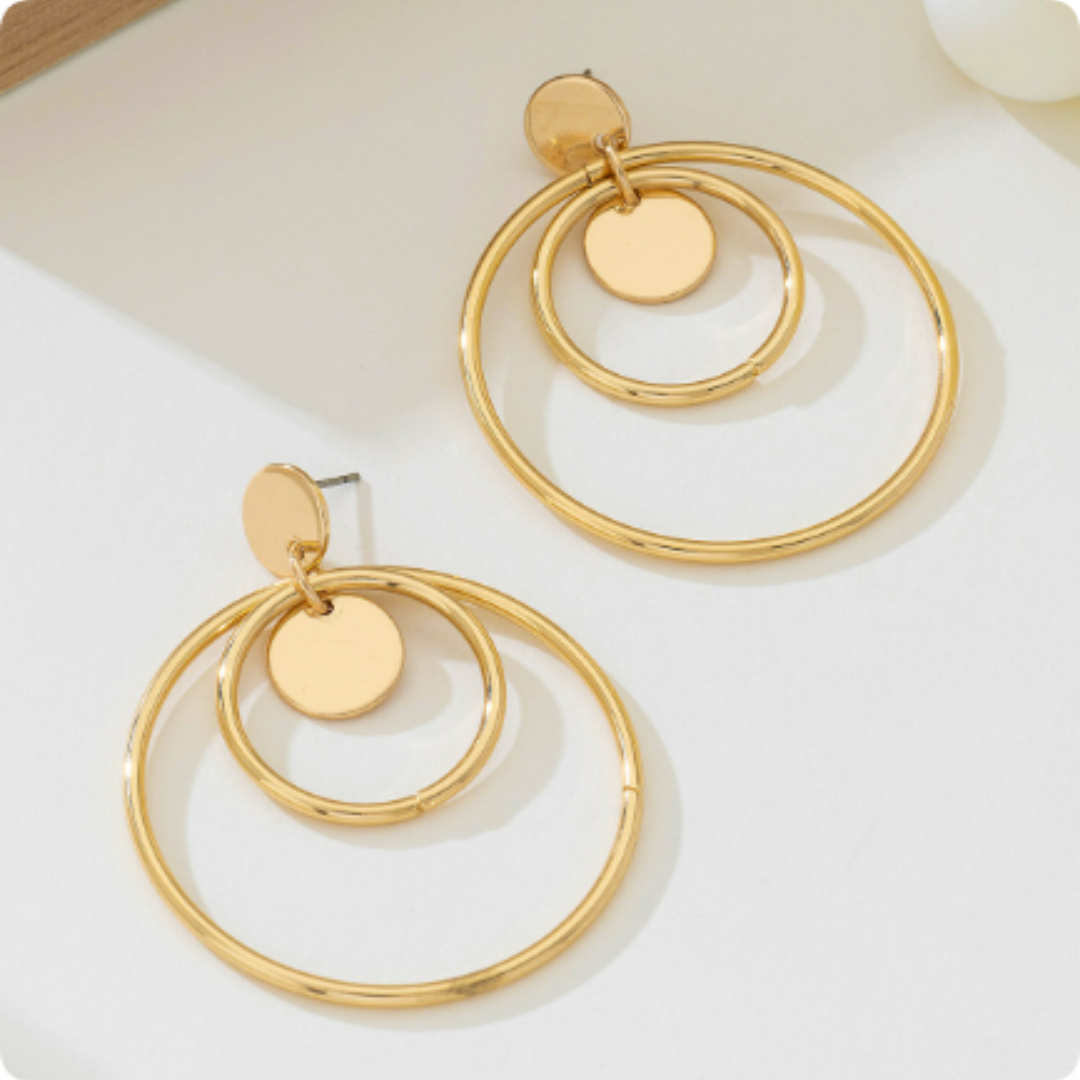 Multi Layer Circular Earrings