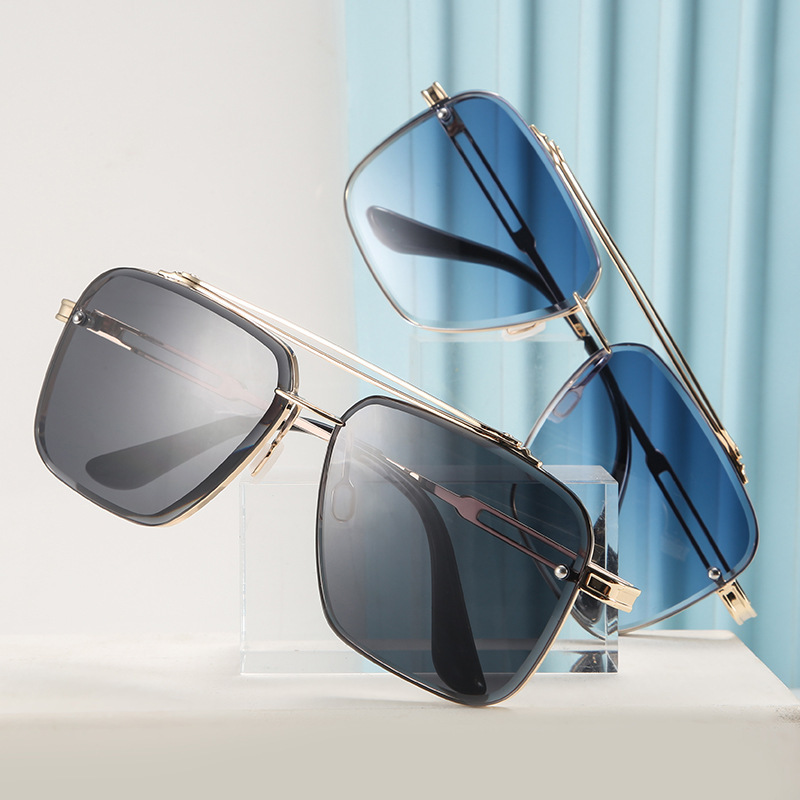 Mens Fashion Double Beam Cut Edge Sunglasses - Image 3