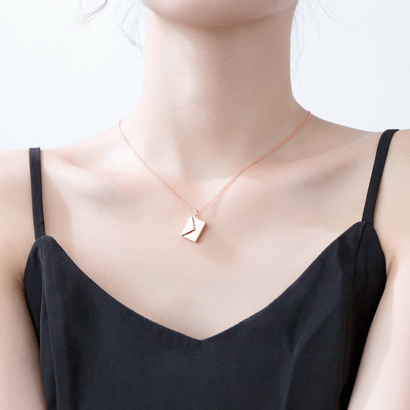 Lover Letter Pendant Envelop Necklace - Image 6